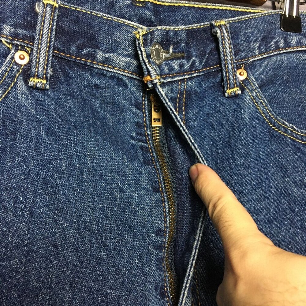 Levis Mens 505 Regular‎ Fit Blue Jeans size 38x28 Cotton Denim Pants Zipper Fly - Picture 6 of 16